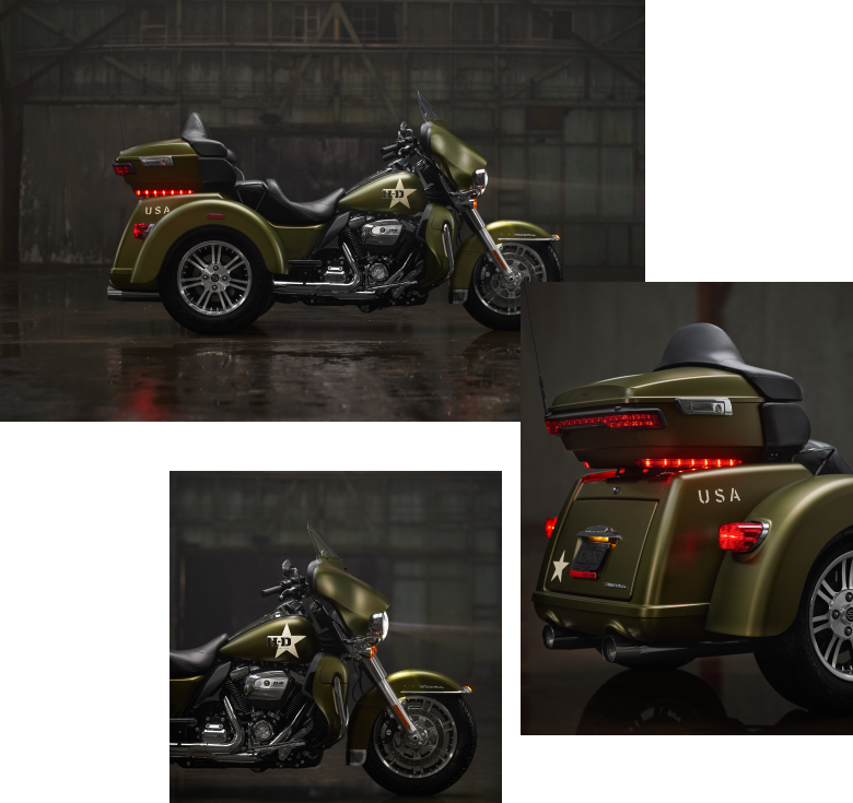 several harleys from different angles